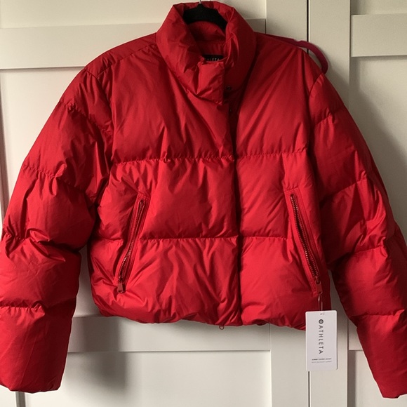 ☃️❄️☃️ ATHLETA Summit down jacket, candy red, size L ☃️❄️☃️ - Picture 5 of 7